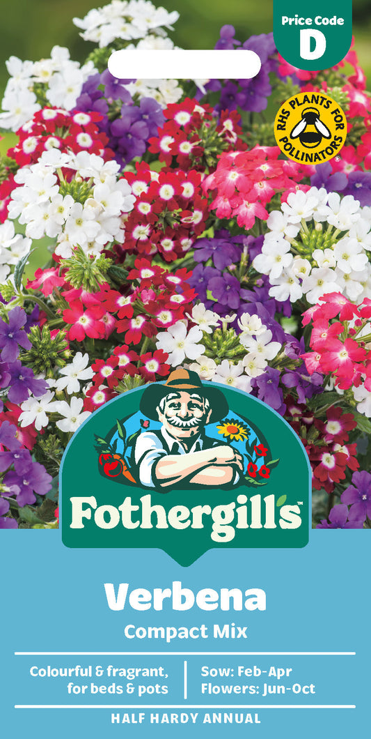Mr Fothergill's Verbena Compact Mix Seeds Packet