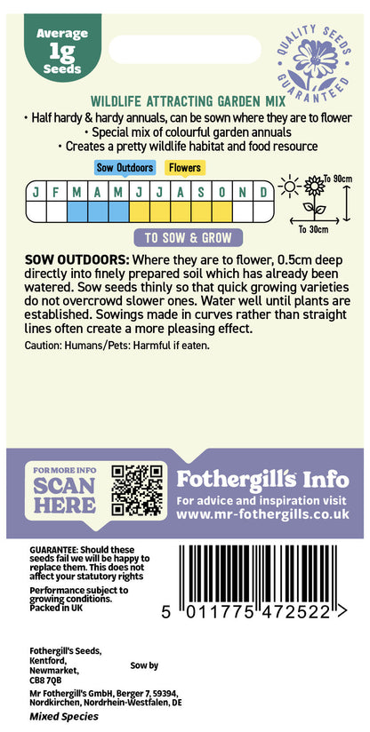 Mr Fothergill's Wildlife Attracting Garden Varieties Mix Seeds Packet