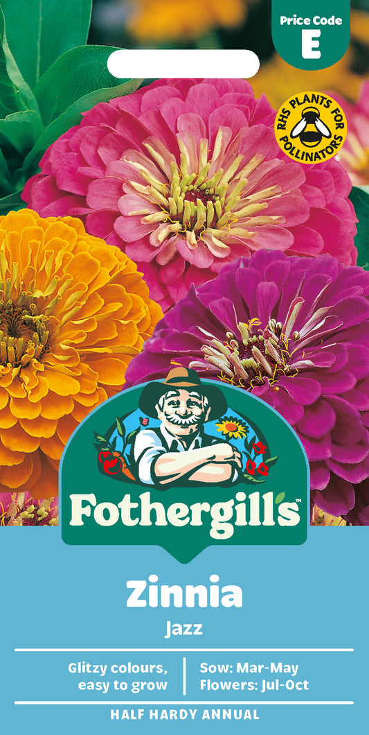 Mr Fothergill's Zinnia Jazz Seeds Packet