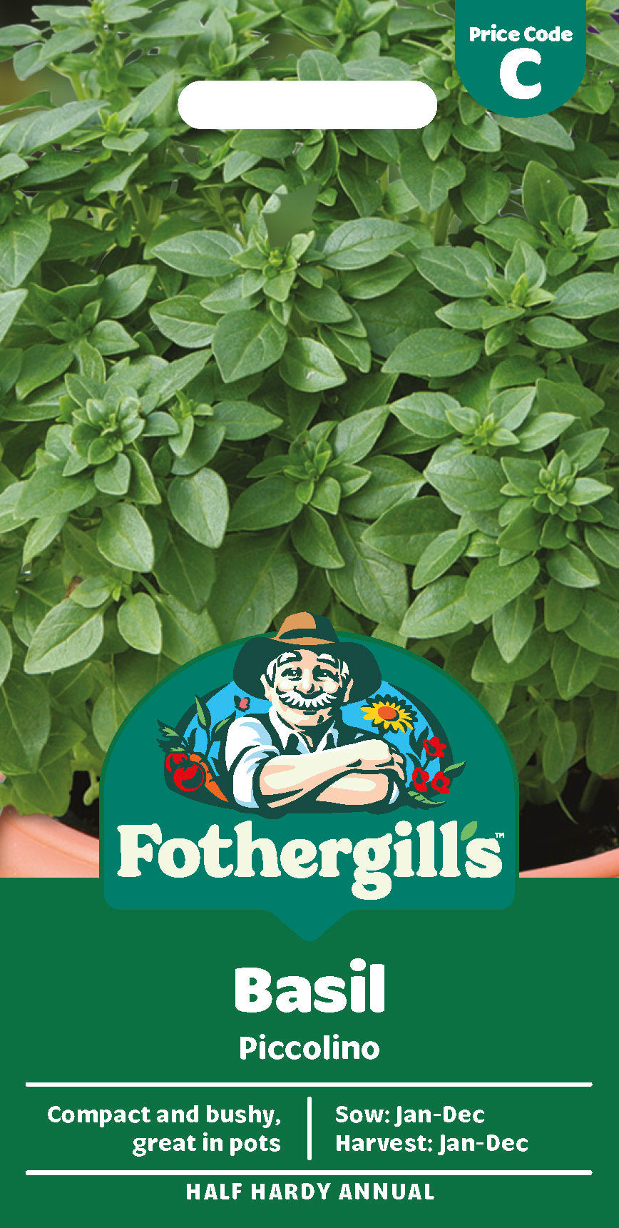 Mr Fothergill's Basil Piccolino Seeds Packet
