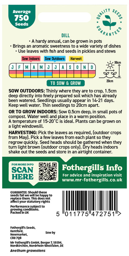 Mr Fothergill's Dill Seeds Packet