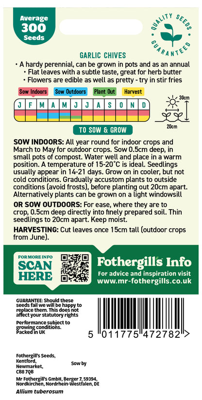 Mr Fothergill's Garlic Chives Seeds Packet