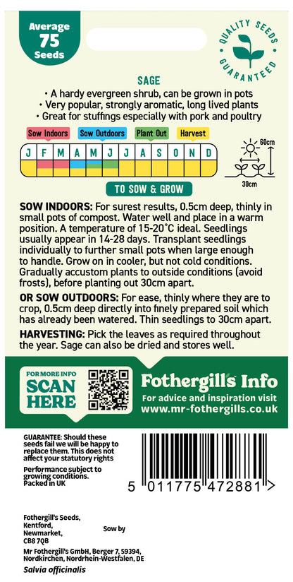 Mr Fothergill's Sage Seeds Packet