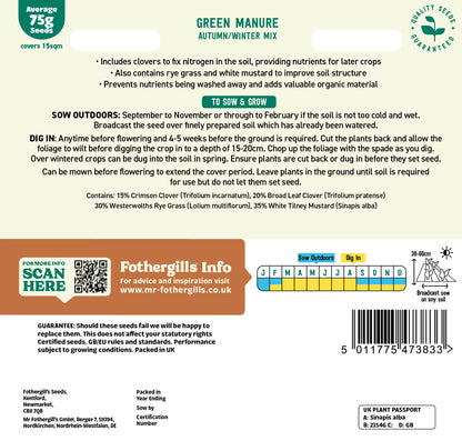 Mr Fothergill's Green Manure Autumn/Winter Mix Seeds Packet