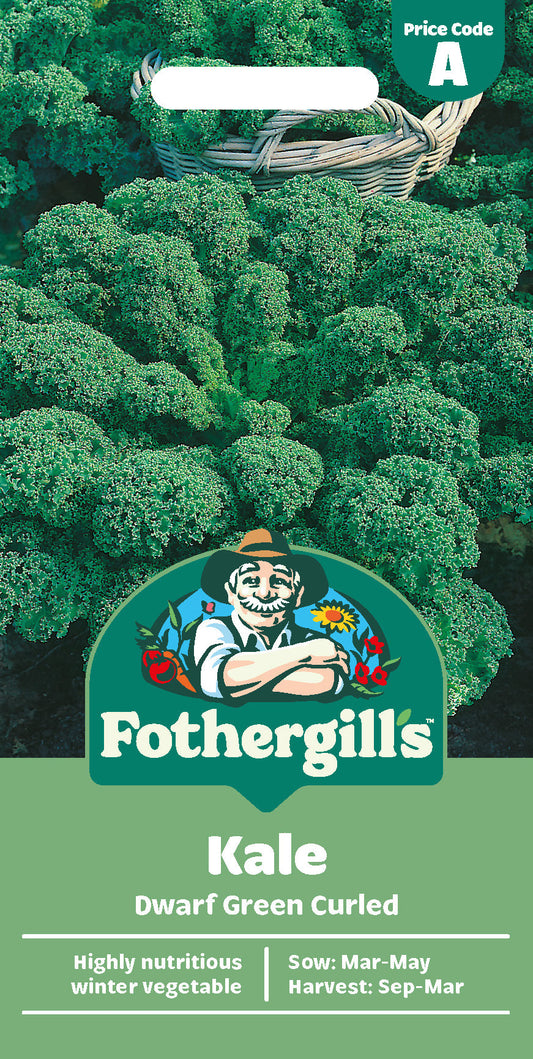 Mr Fothergill's Kale Dwarf Green Curled Seeds Packet