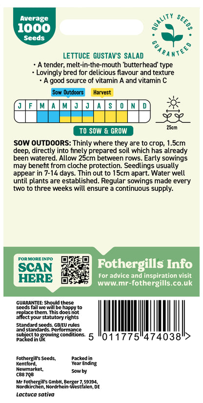 Seeds packet with planting instructions and product details