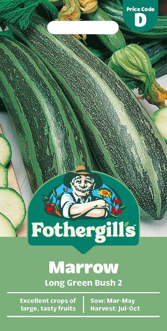 Mr Fothergill's Marrow Long Green Bush 2 Seeds Packet