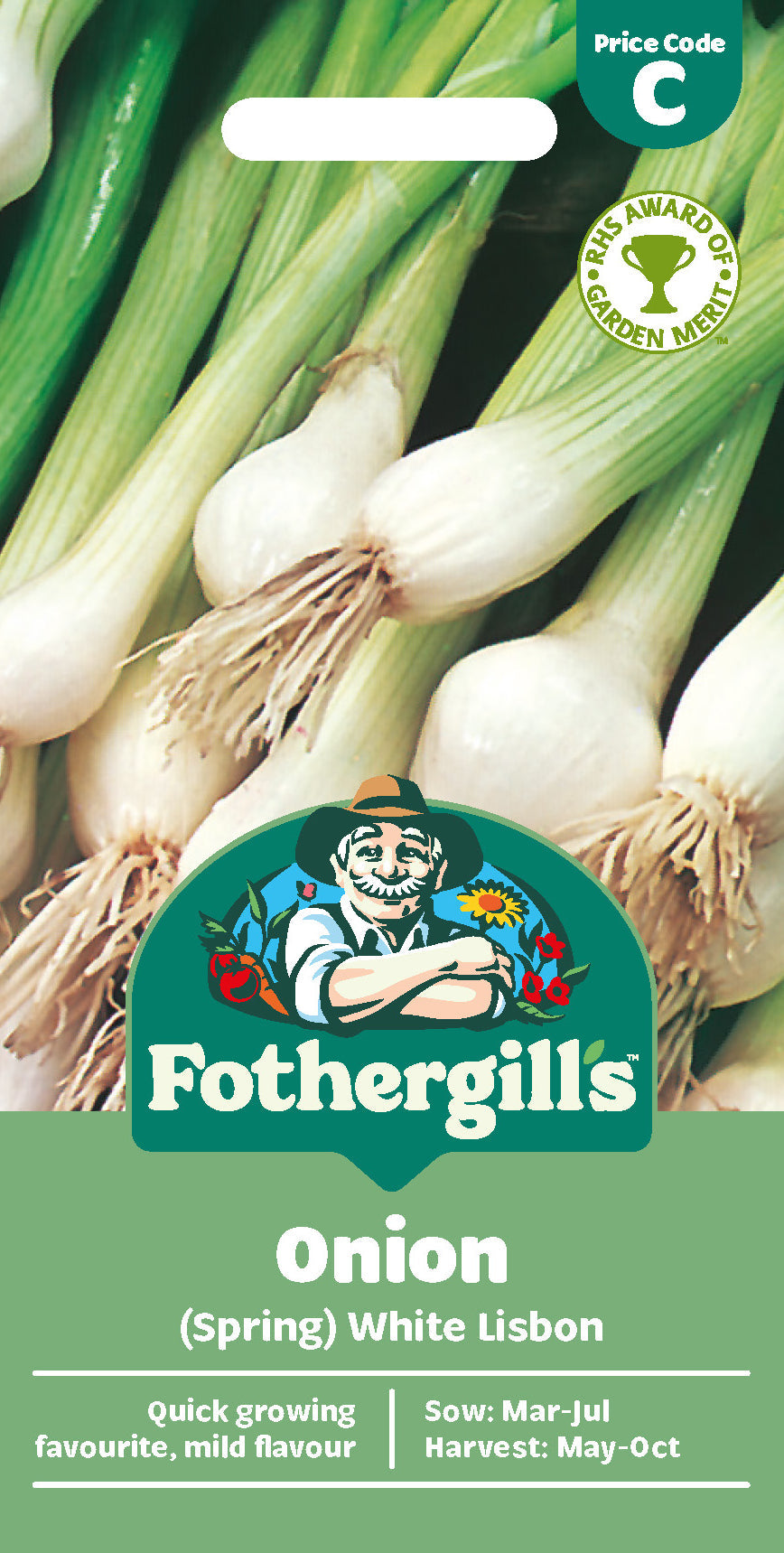 Mr Fothergill's Onion (Spring) White Lisbon Seeds Packet