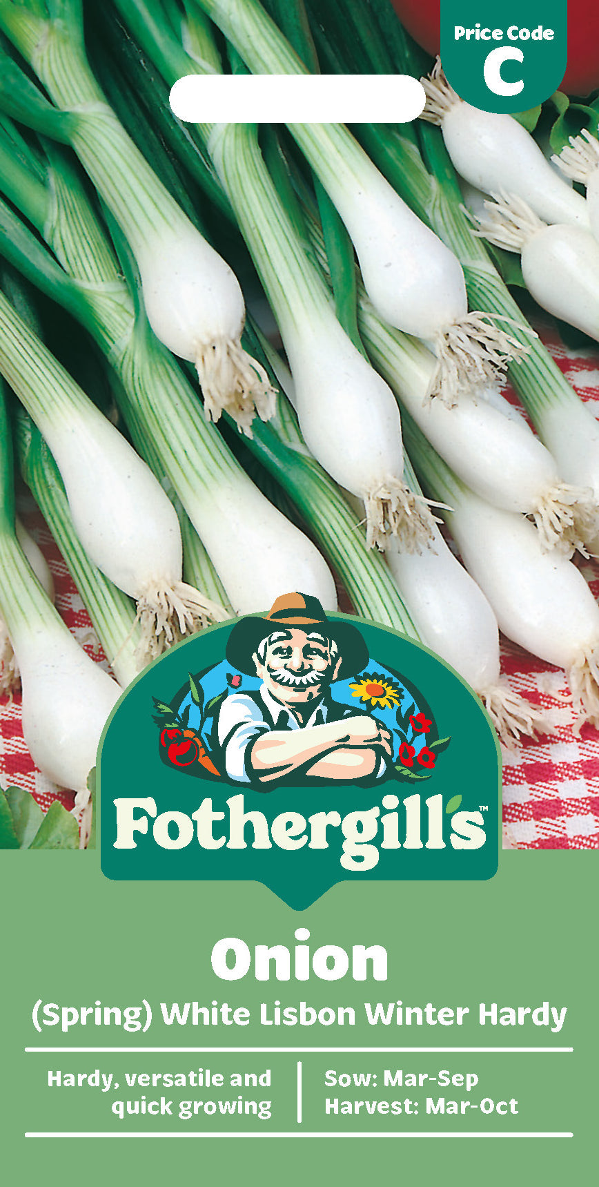 Mr Fothergill's Onion (Spring) White Lisbon Winter Hardy Seeds Packet