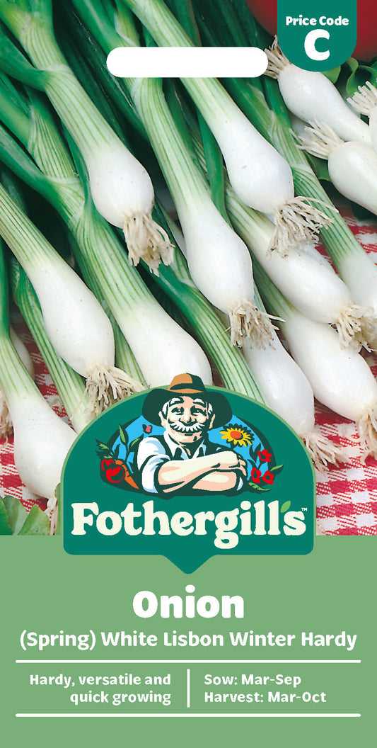 Mr Fothergill's Onion (Spring) White Lisbon Winter Hardy Seeds Packet