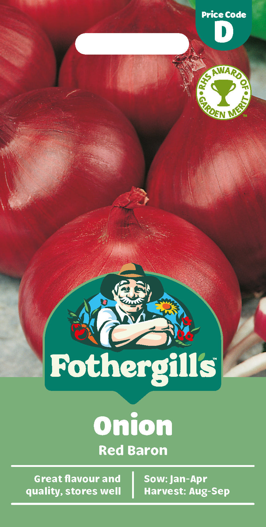 Mr Fothergill's Onion Red Baron Seeds Packet