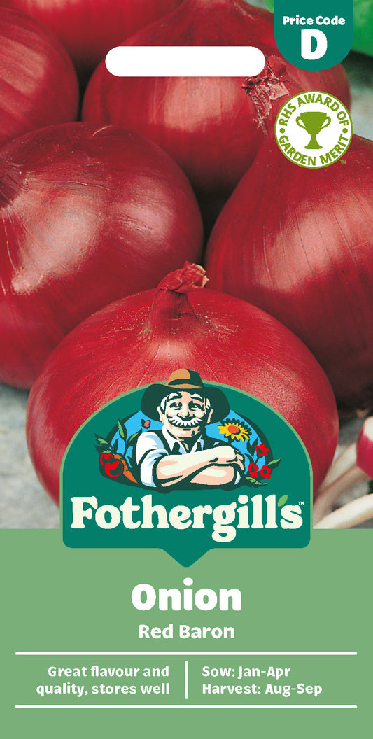 Mr Fothergill's Onion Red Baron Seeds Packet