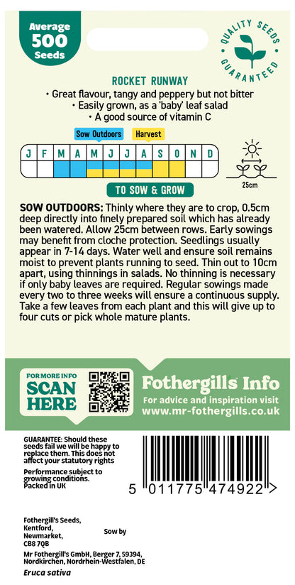 Mr Fothergill's Rocket Runway Seeds Packet