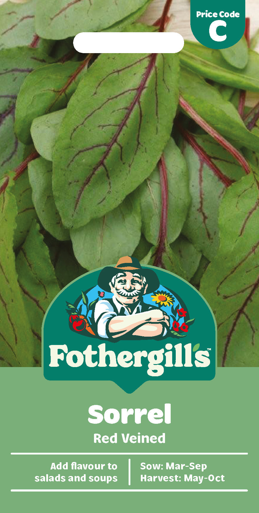 Mr Fothergill's Sorrel Red Veined Seeds Packet