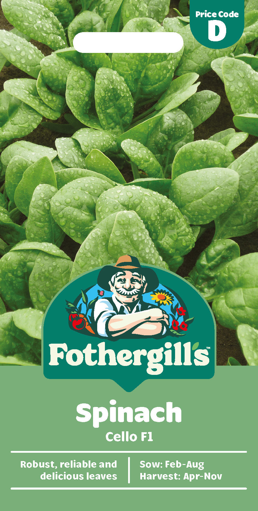 Mr Fothergill's Spinach Cello F1 Seeds Packet