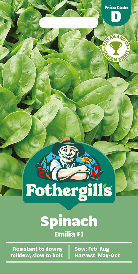 Mr Fothergill's Spinach Emilia F1 Seeds Packet