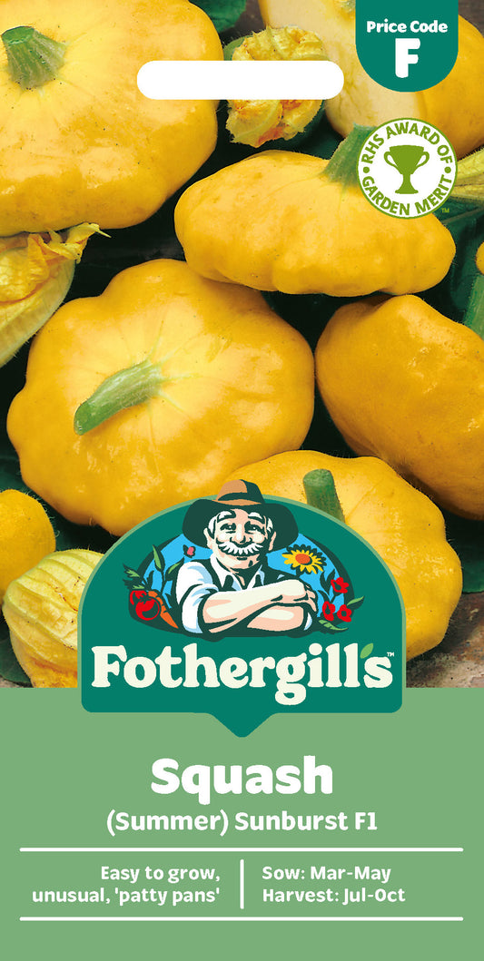 Mr Fothergill's Squash (Summer) Sunburst F1 Seeds Packet