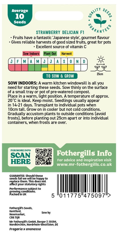 Mr Fothergill's Strawberry Delician F1 Seeds Packet