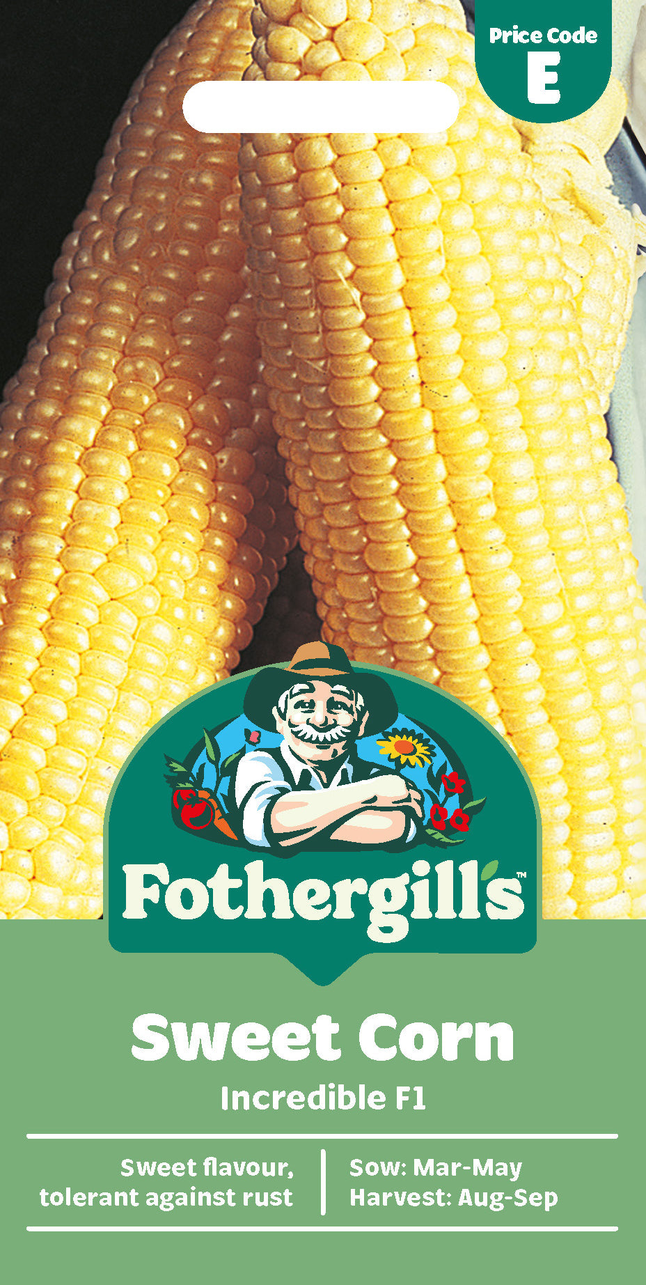 Mr Fothergill's Sweet Corn Incredible F1 Seeds Packet