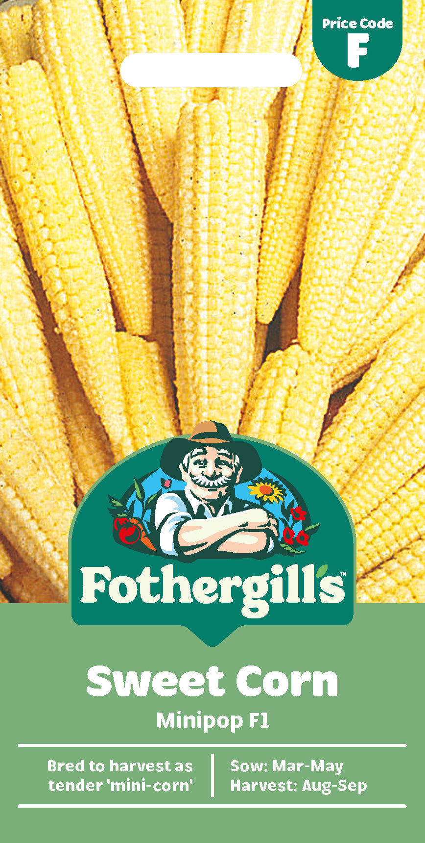 Mr Fothergill's Sweet Corn Minipop F1 Seeds Packet