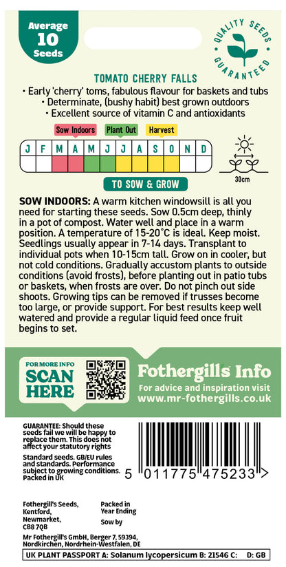 Mr Fothergill's Tomato Cherry Falls Seeds Packet