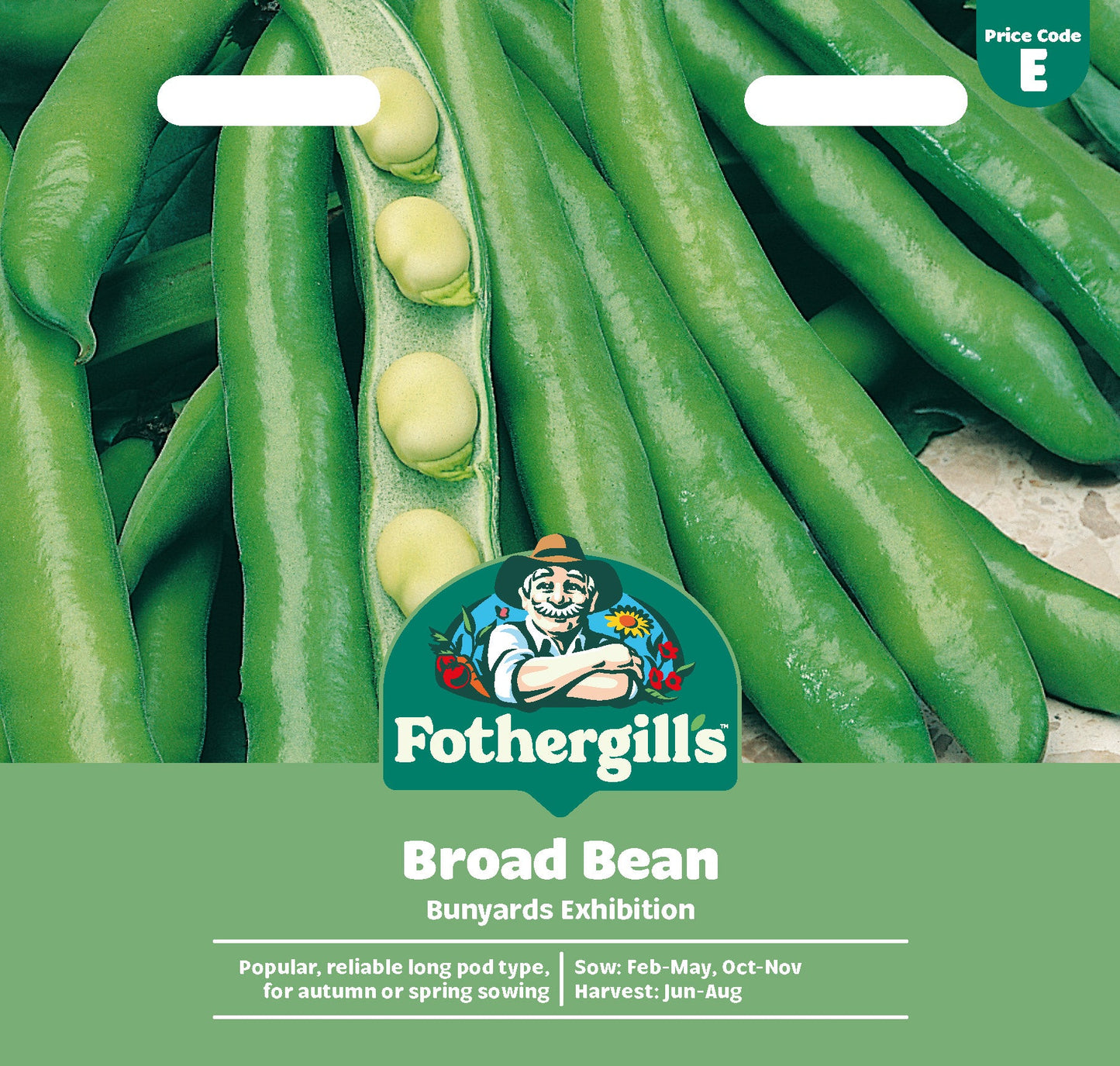 Mr Fothergill's Broad Bean Bunyards Exhibition Seeds Packet