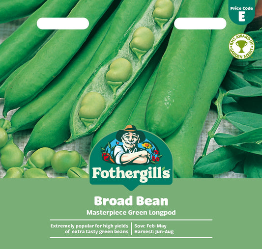 Mr Fothergill's Broad Bean Masterpiece Green Longpod Seeds Packet