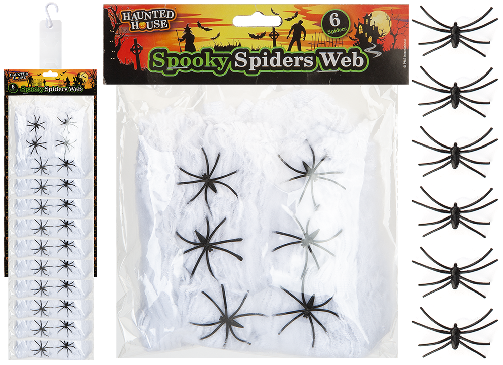 Halloween Spiders Web With 6 Spiders
