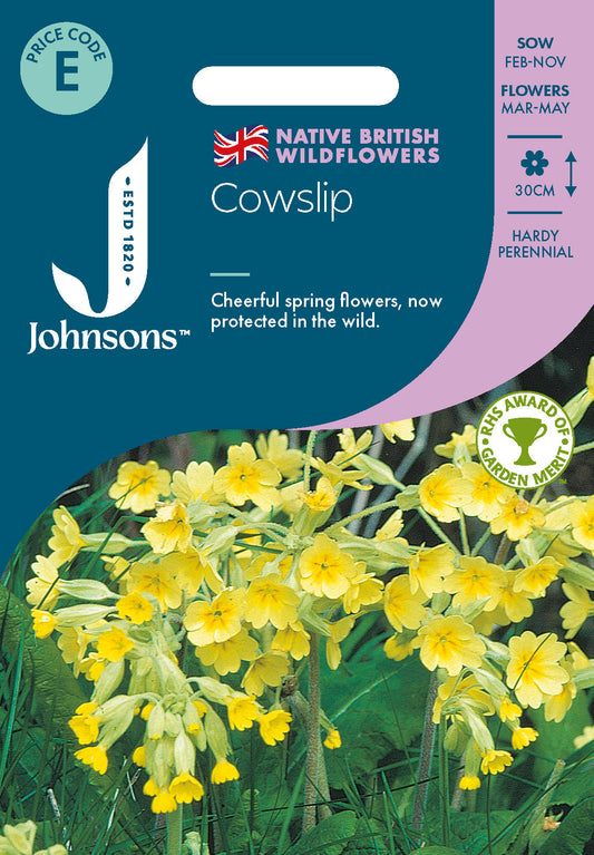 Johnsons Cowslip Seeds Packet