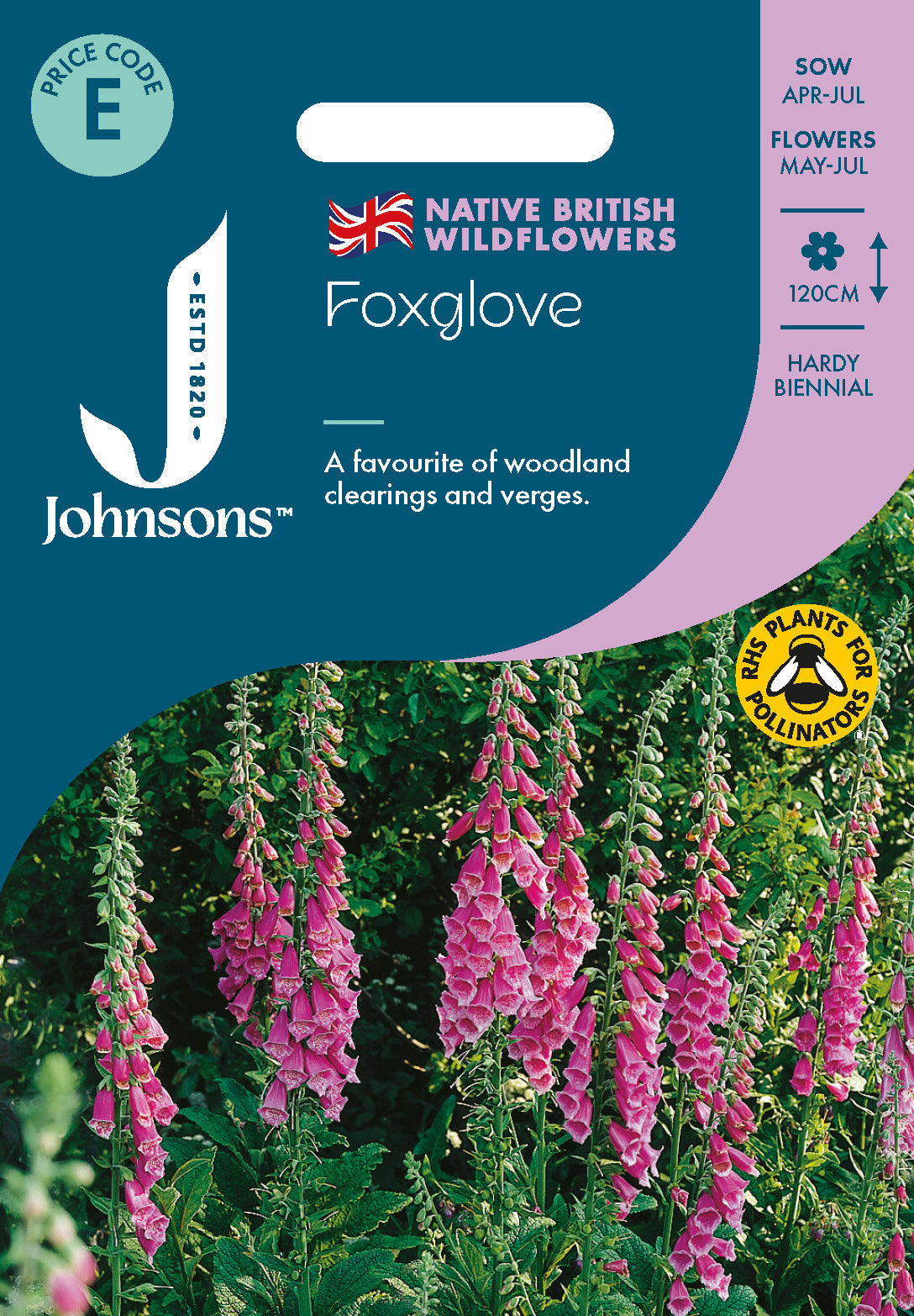 Johnsons Foxglove Seeds Packet