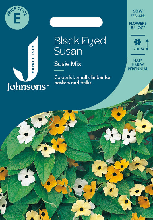 Johnsons Black Eyed Susan Susie Mix Seeds Packet