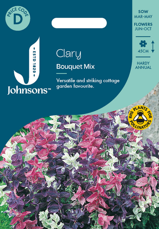 Johnsons Clary Bouquet Mix Seeds Packet