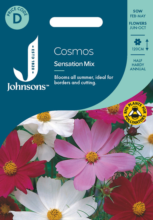 Johnsons Cosmos Sensation Mix Seeds Packet