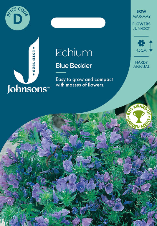 Johnsons Echium Blue Bedder Seeds Packet