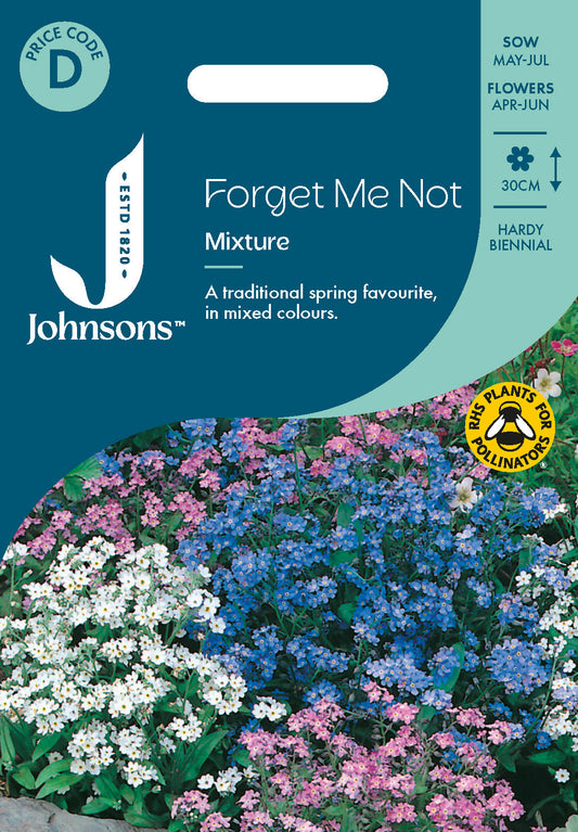 Johnsons Forget Me Not Mixture Seeds Packet