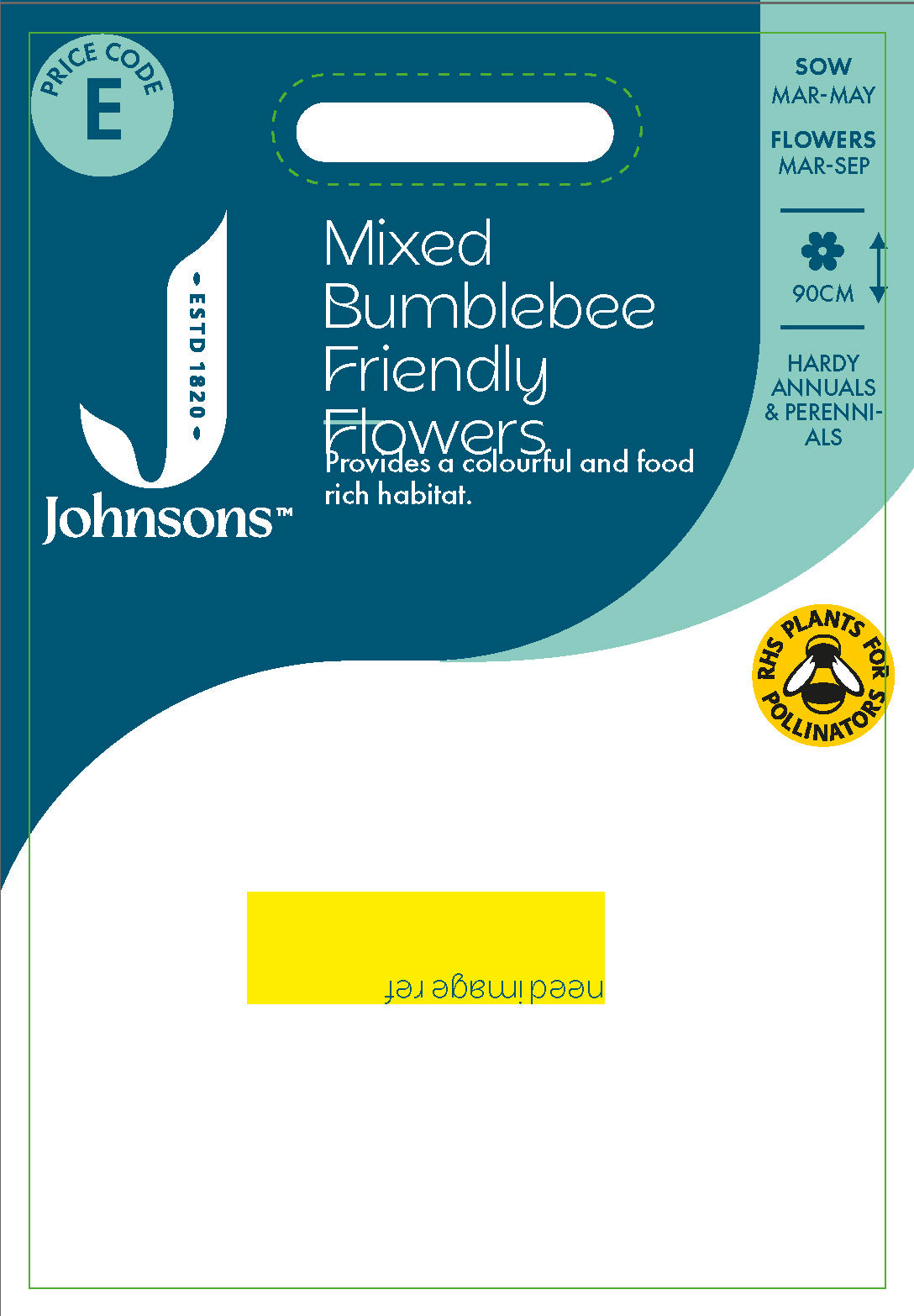 Johnsons Mixed Bumblebee Friendly Flowers Seeds Packet