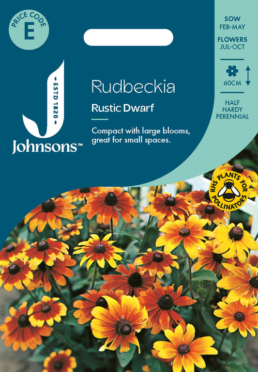 Johnsons Rudbeckia Rustic Dwarf Seeds Packet