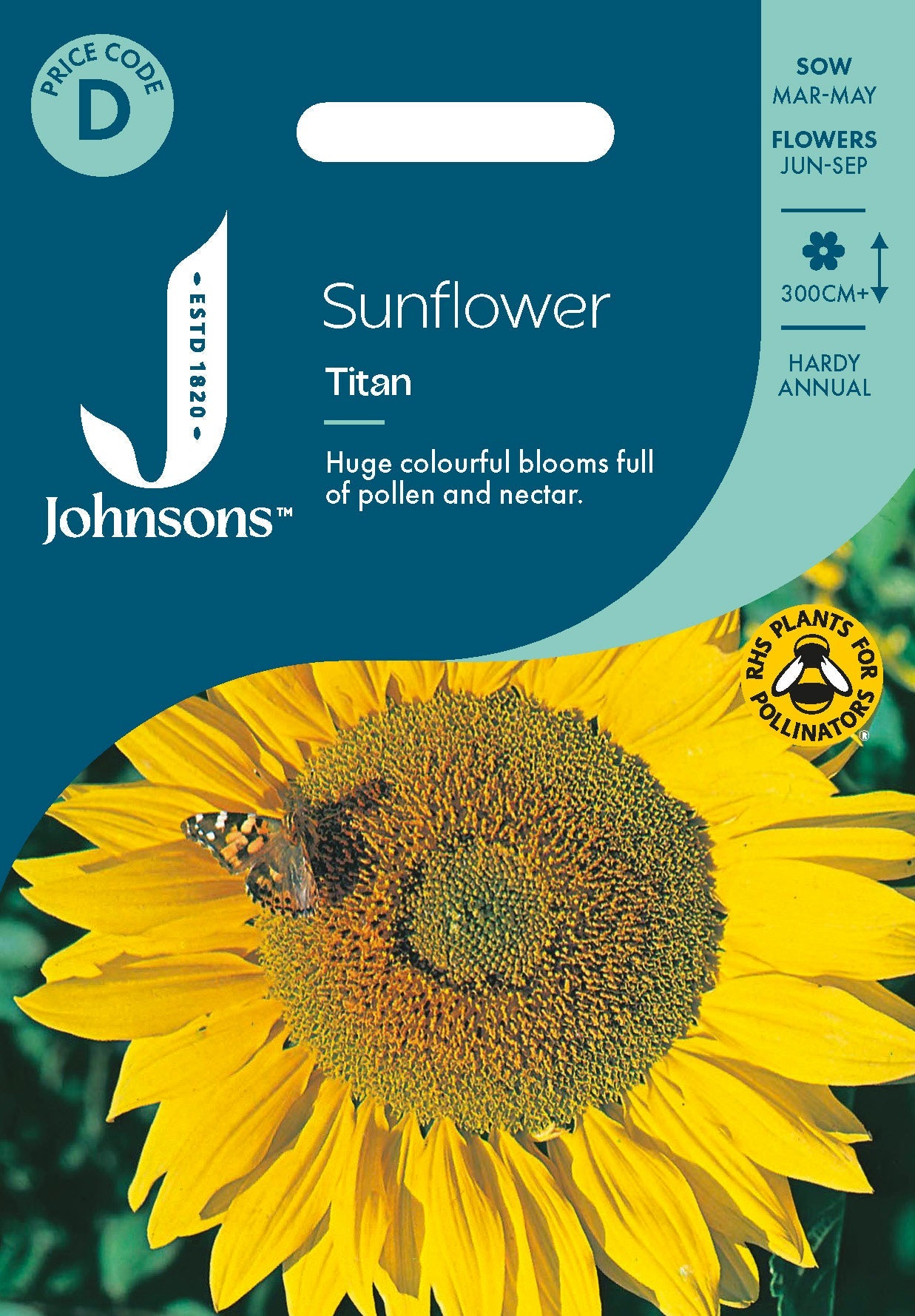 Johnsons Sunflower Titan Seeds Packet