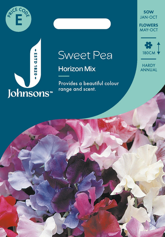 Johnsons Sweet Pea Horizon Mix Seeds Packet