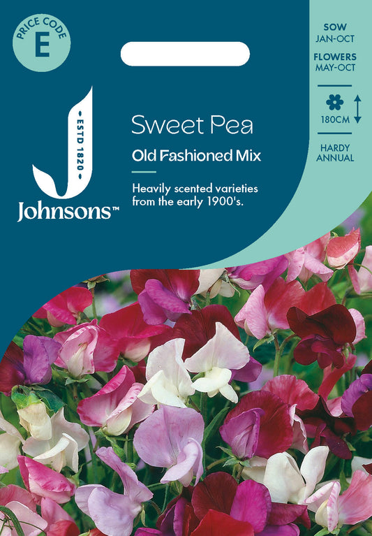 Johnsons Sweet Pea Old Fashioned Mix Seeds Packet