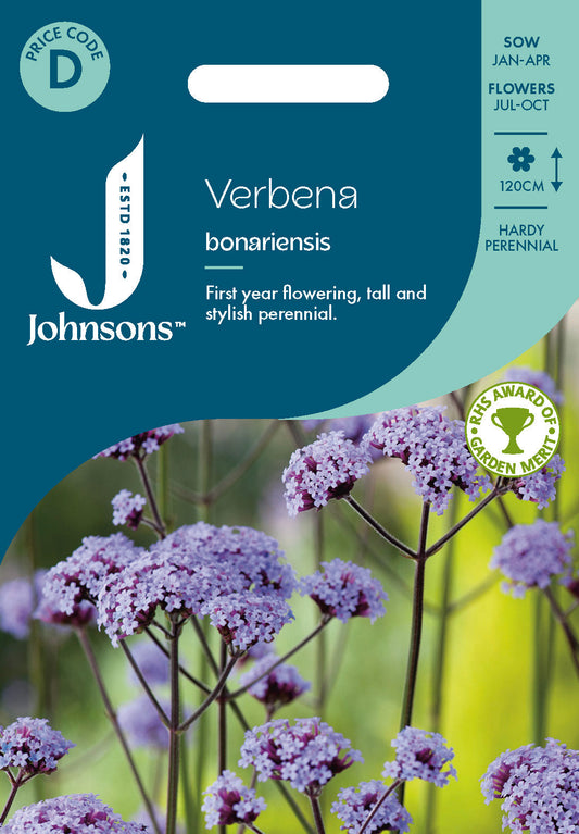 Johnsons Verbena Bonariensis Seeds Packet