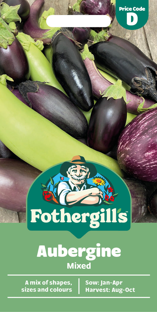 Mr Fothergill's Aubergine Mix Seeds Packet