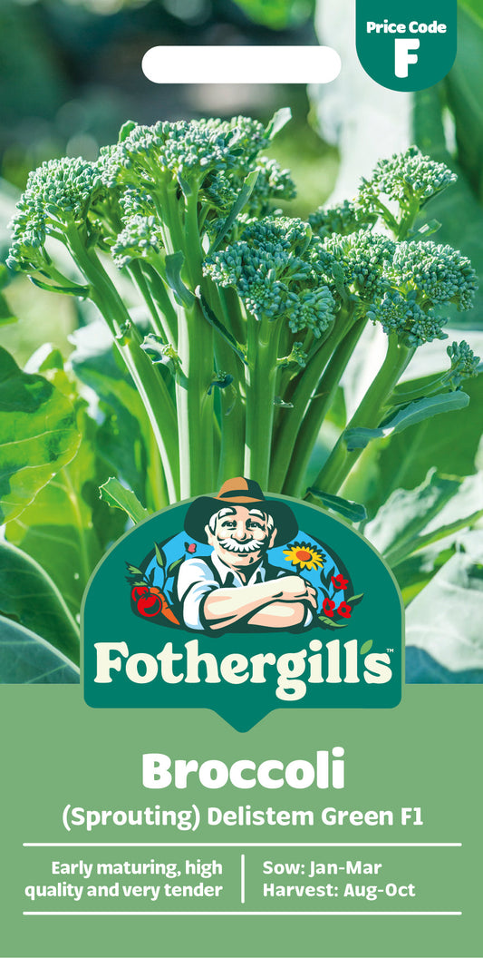 Mr Fothergill's Broccoli (Sprouting) Delistem Green F1 Seeds Packet