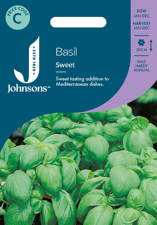 Johnsons Basil Sweet Seeds Packet