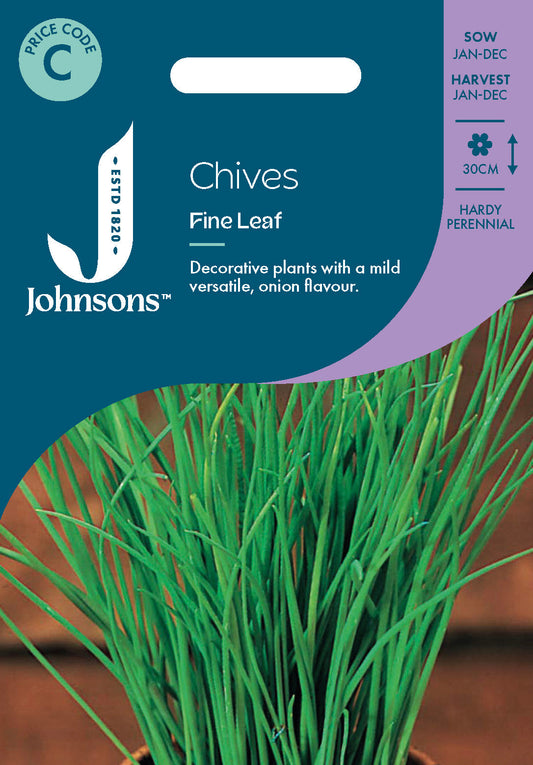 Johnsons Chives Fine Leaf Seeds Packet