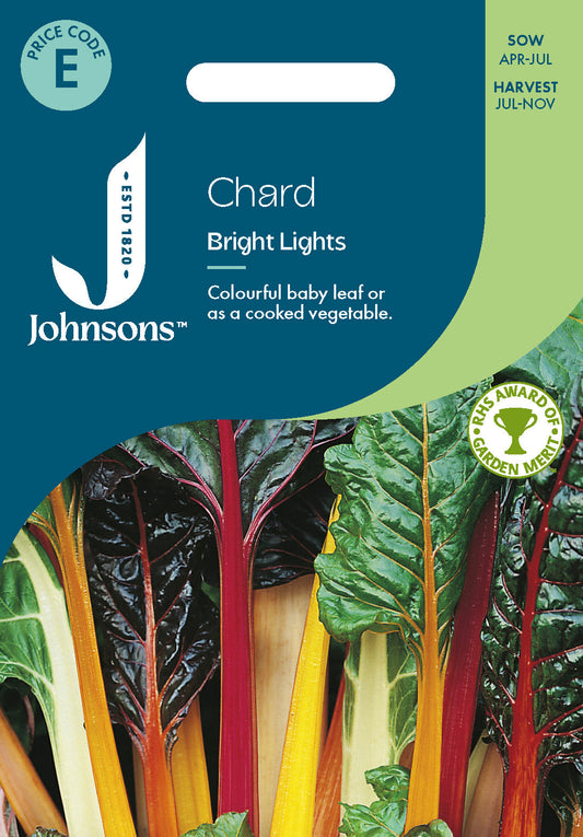 Johnsons Chard Bright Lights Seeds Packet