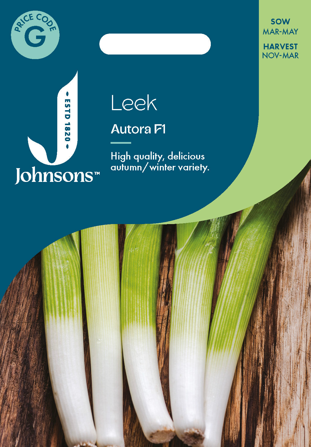 Johnsons Leek Autora F1 Seeds Packet