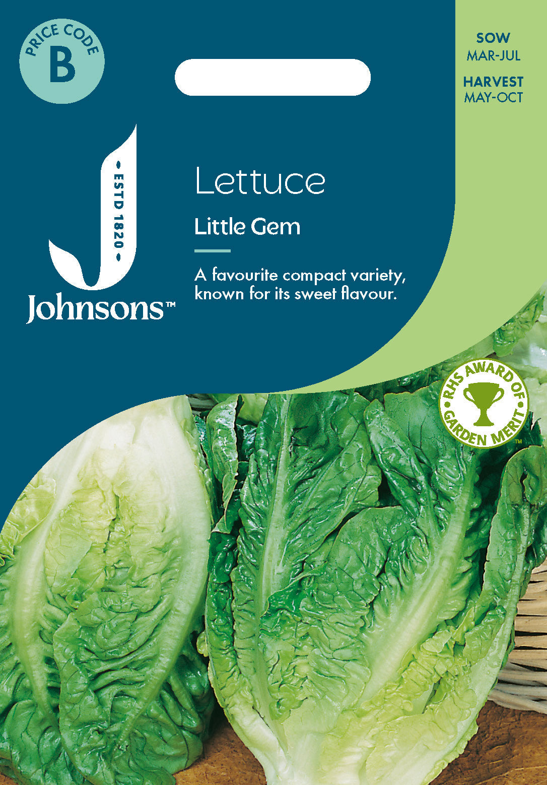 Johnsons Lettuce Little Gem Seeds Packet
