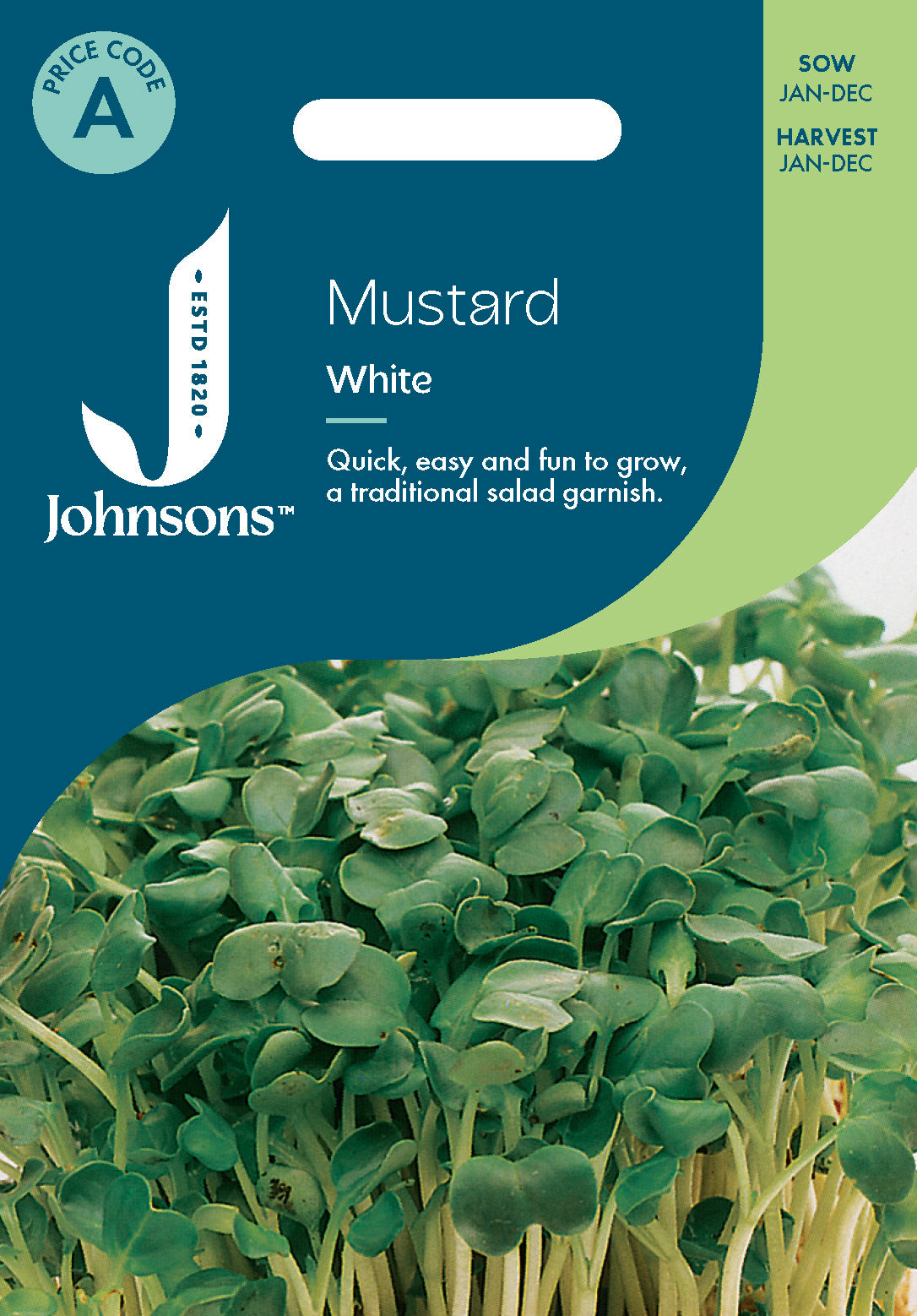 Johnsons Mustard White Seeds Packet