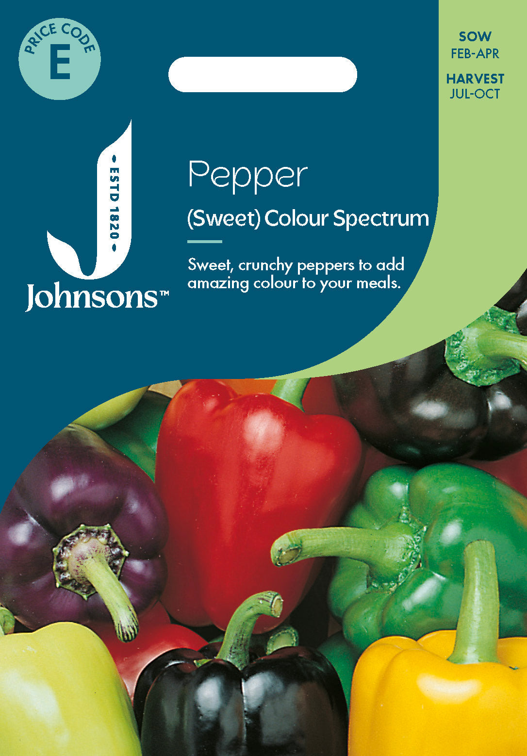 Johnsons Pepper (Sweet) Colour Spectrum Seeds Packet